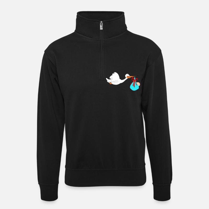 Stork apporte bébé - Sweat col montant zippé unisexe - noir