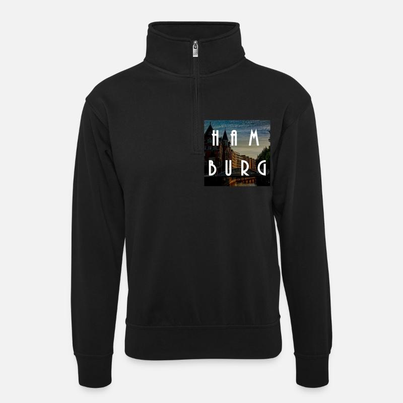 Hambourg - Sweat col montant zippé unisexe - noir