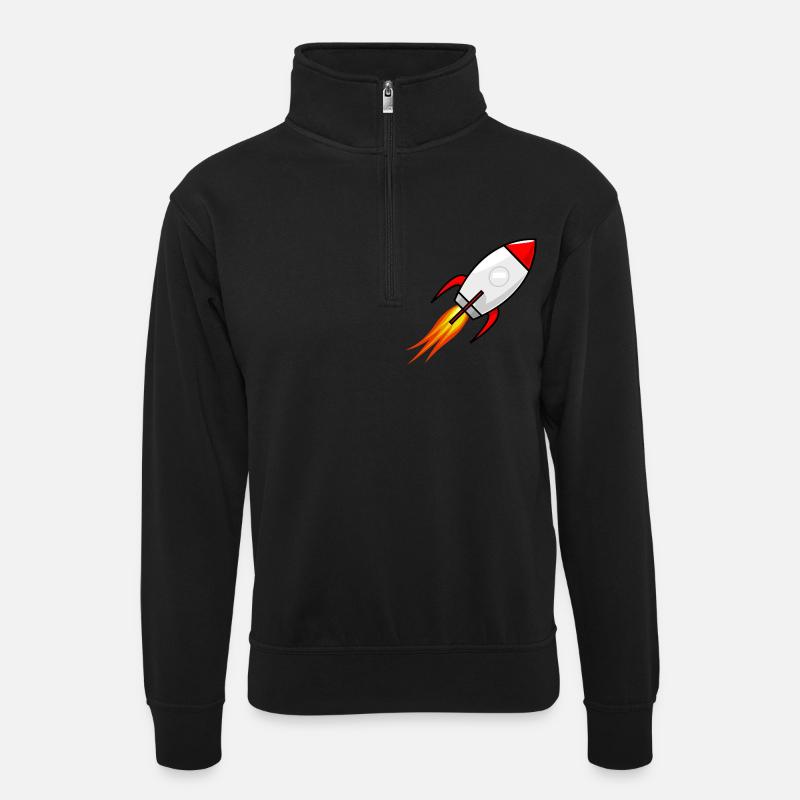 rocket - Unisex sweater with zip collar - black