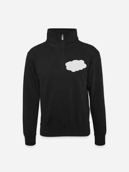 Wolke - Unisex Pullover mit Zip-Kragen - Schwarz