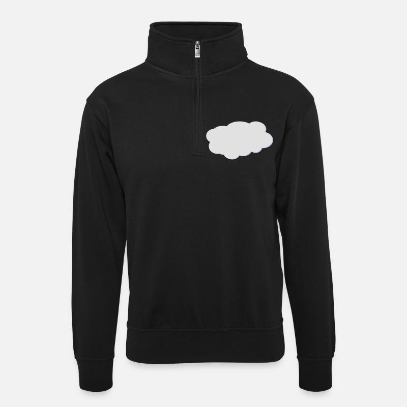 Wolke - Unisex Pullover mit Zip-Kragen - Schwarz