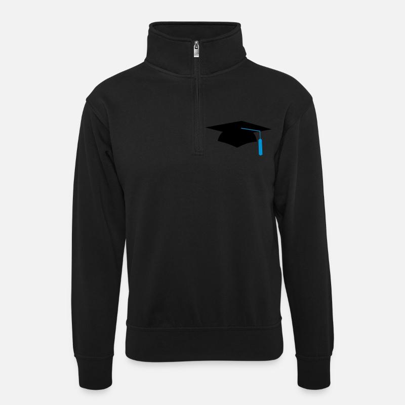 graduation - Unisex Pullover mit Zip-Kragen - Schwarz