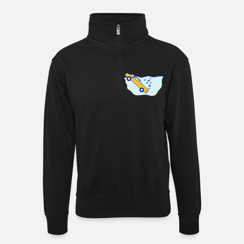 Diving Car - Unisex sweater with zip collar - black
