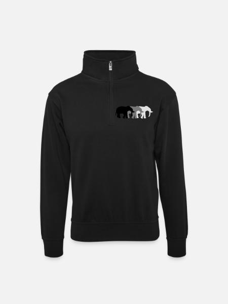 3 Elephants - Sweat col montant zippé unisexe - noir