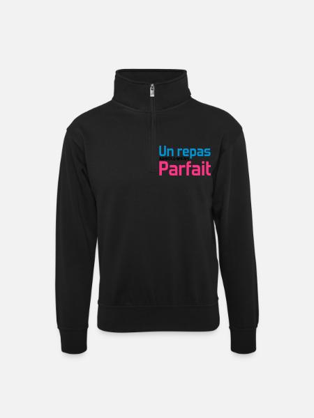 Un repas absolument parfait - Sweat col montant zippé unisexe - noir