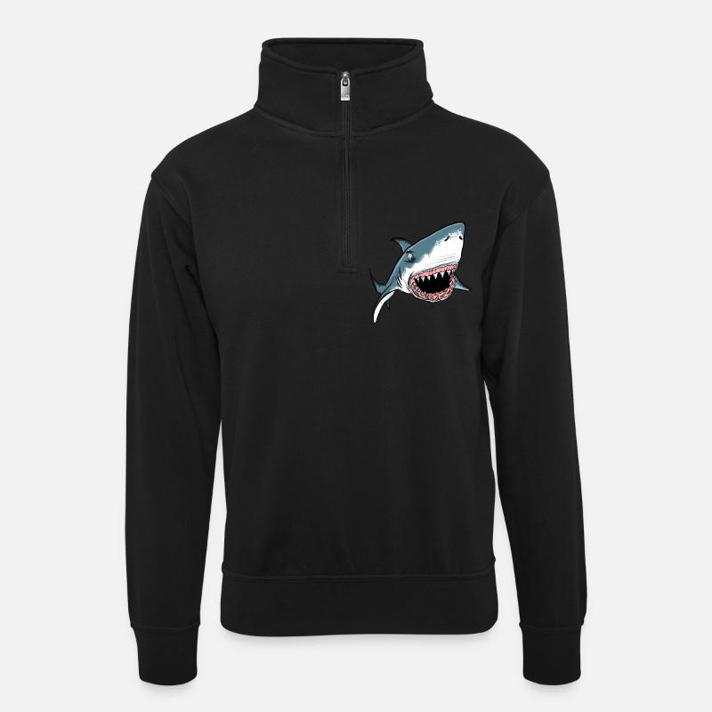 Tauch Dive Shark Hai - Sweat col montant zippé unisexe - noir