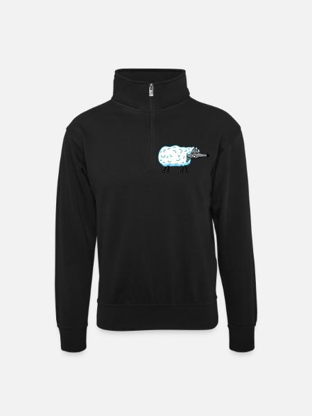 Wolf in sheep's clothing - Unisex sweater with zip collar - black