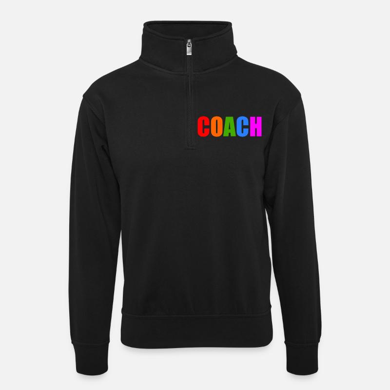 Coach - Unisex Pullover mit Zip-Kragen - Schwarz