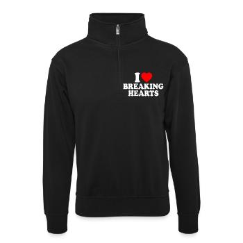 I love breaking hearts - Sweat col montant zippé unisexe - noir - Devant