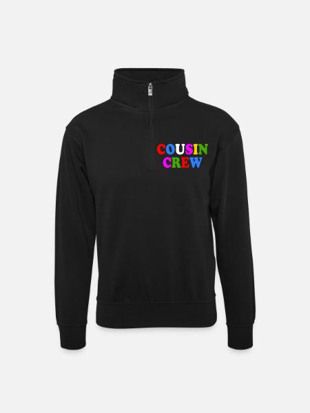 Cousin crew - Unisex sweater with zip collar - black