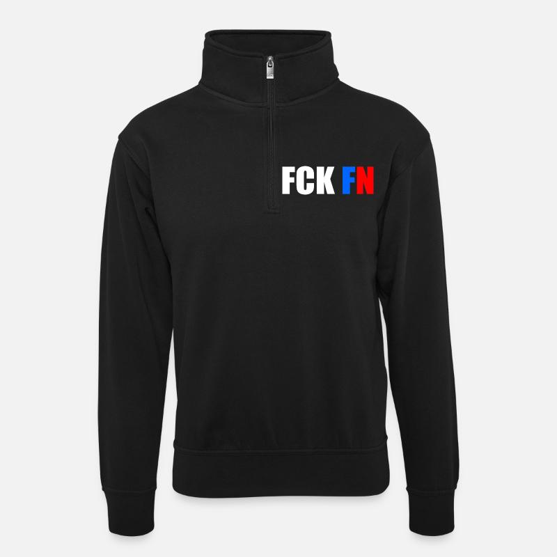Fck fn - Sweat col montant zippé unisexe - noir