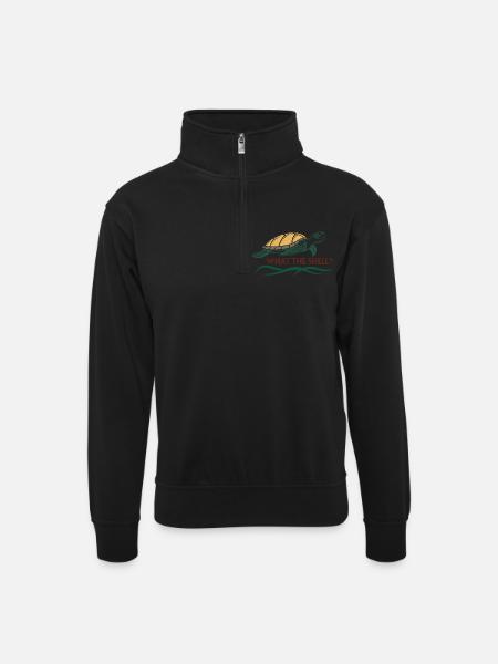 What the Shell? - Unisex sweater with zip collar - black
