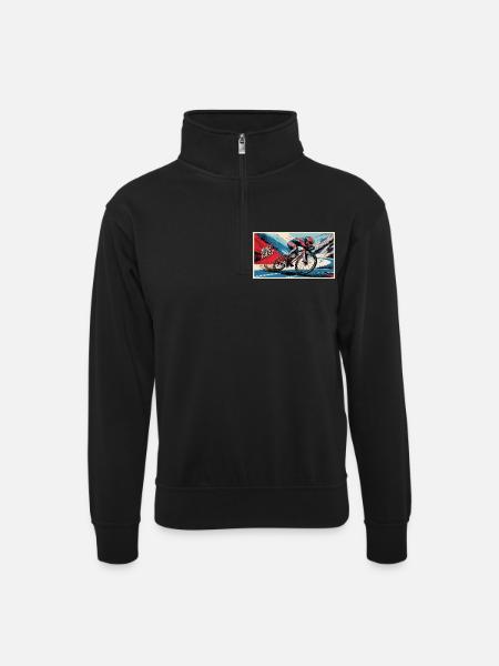 Bicycle - Unisex sweater with zip collar - black