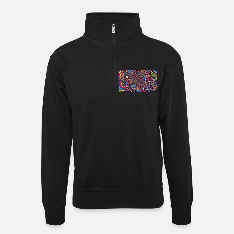Sick - Unisex Pullover mit Zip-Kragen - Schwarz