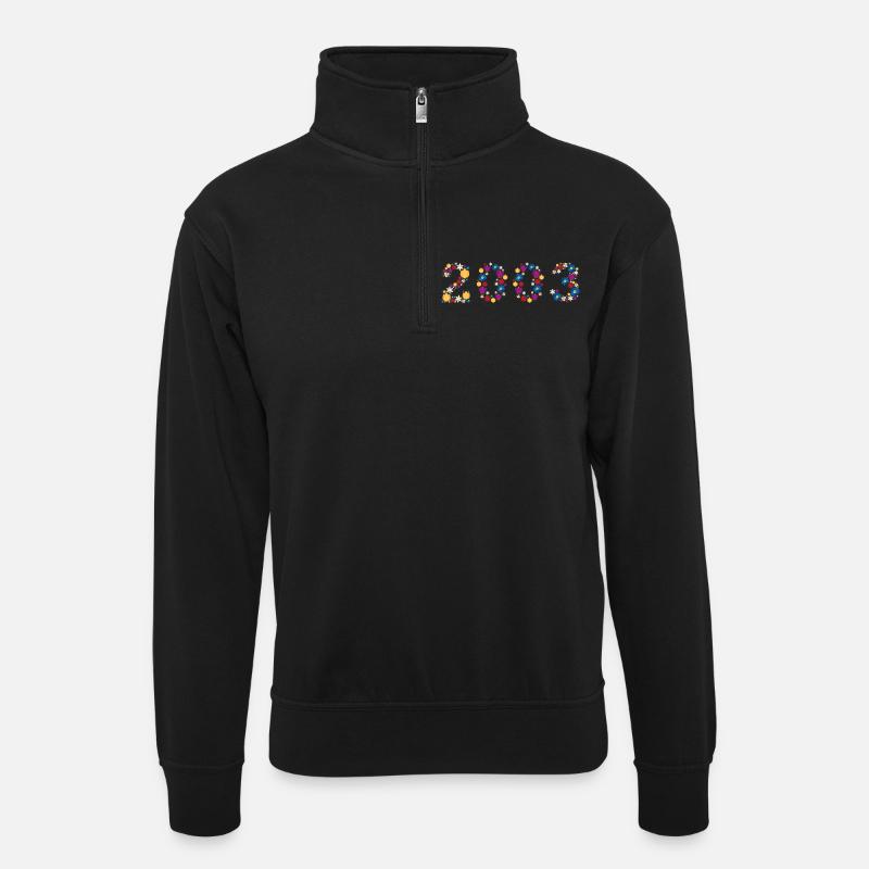 Fleurs 2003 - Sweat col montant zippé unisexe - noir