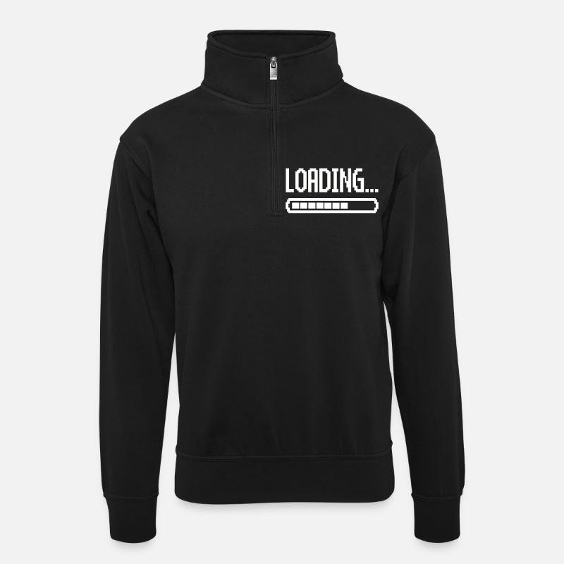 loading bar - Unisex sweater with zip collar - black
