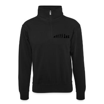 Schachfiguren Evolution Schach Geschenk - Unisex Pullover mit Zip-Kragen - Schwarz - Vorne