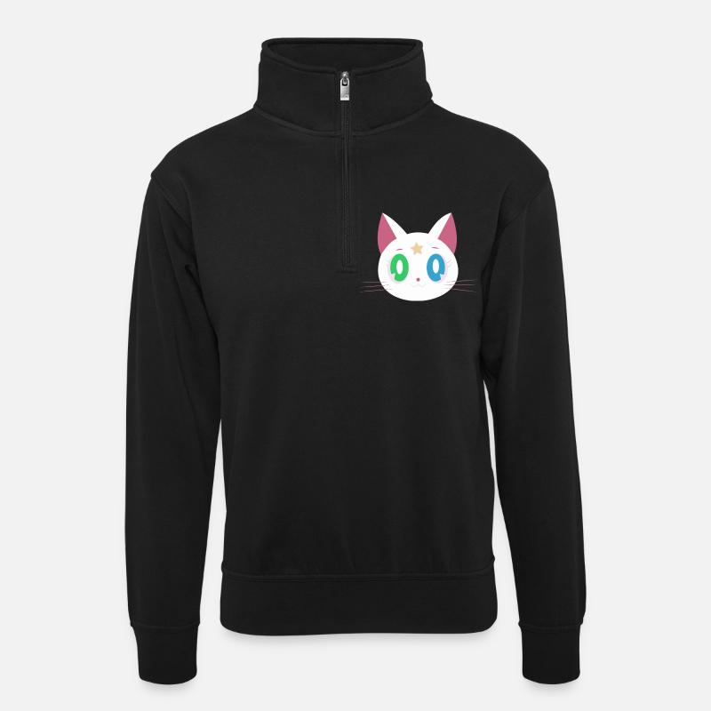 Chat drôle - Sweat col montant zippé unisexe - noir