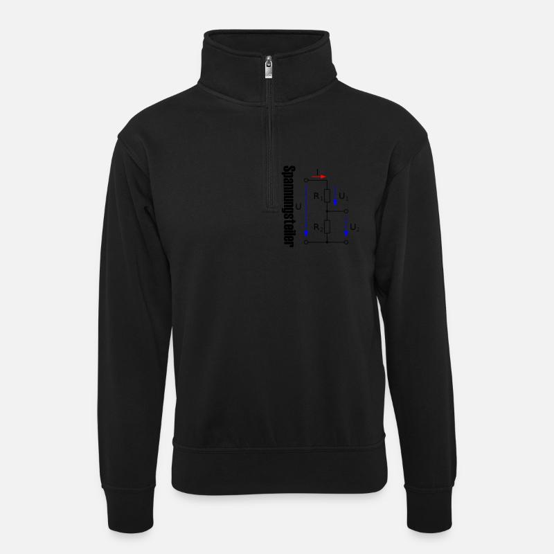 Elektrotechnik Shirt - Unisex Pullover mit Zip-Kragen - Schwarz
