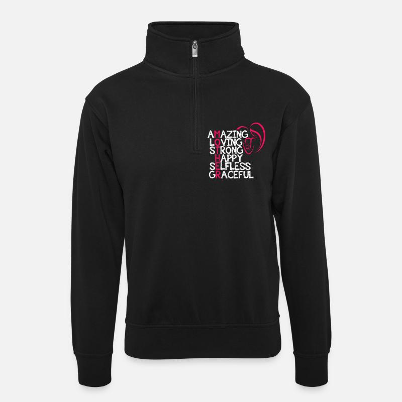 Fête des mères - Sweat col montant zippé unisexe - noir