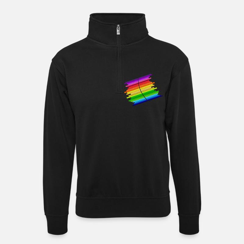 RainBow Equalizer - Sweat col montant zippé unisexe - noir
