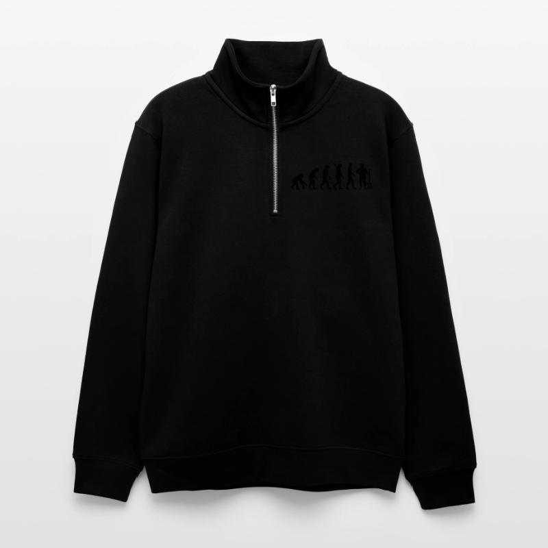 Unisex Pullover mit Zip-Kragen