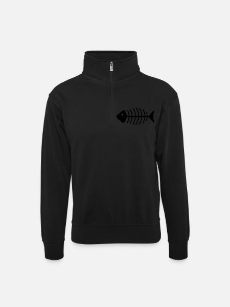 fischgrete - Sweat col montant zippé unisexe - noir