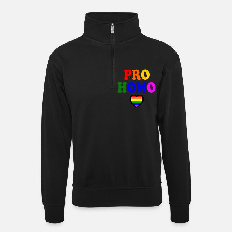 Pro homo - Sweat col montant zippé unisexe - noir