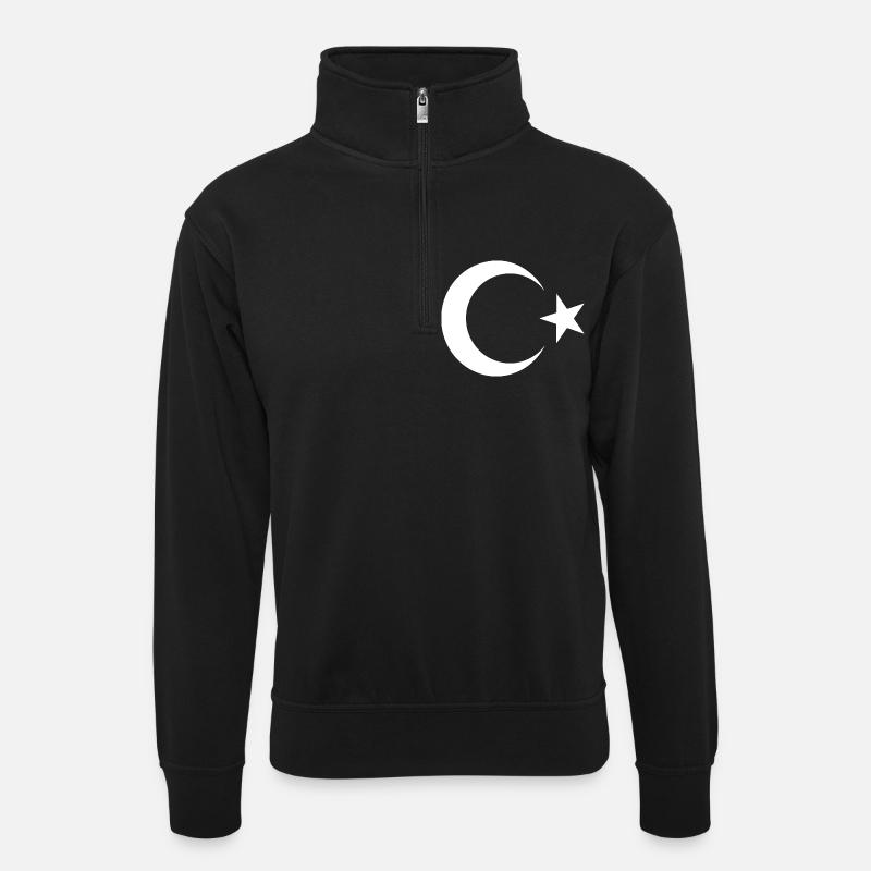Turkey - Unisex sweater with zip collar - black