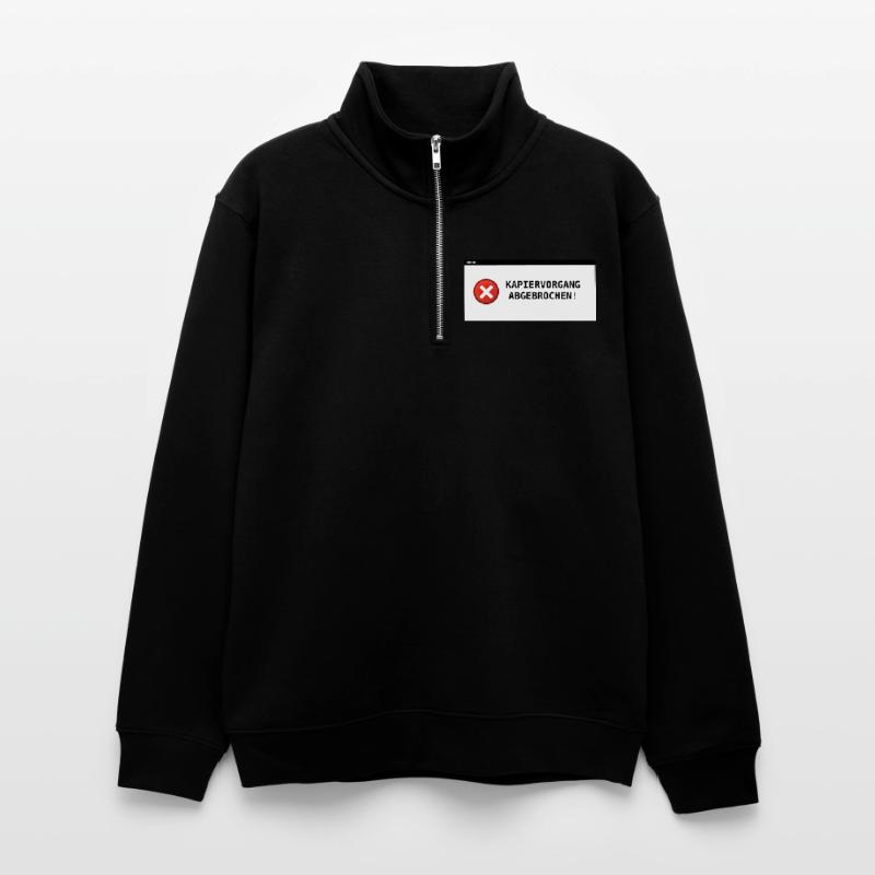 Copying process aborted Unisex sweater with zip collar