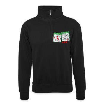 Bingo - Unisex Pullover mit Zip-Kragen - Schwarz - Vorne