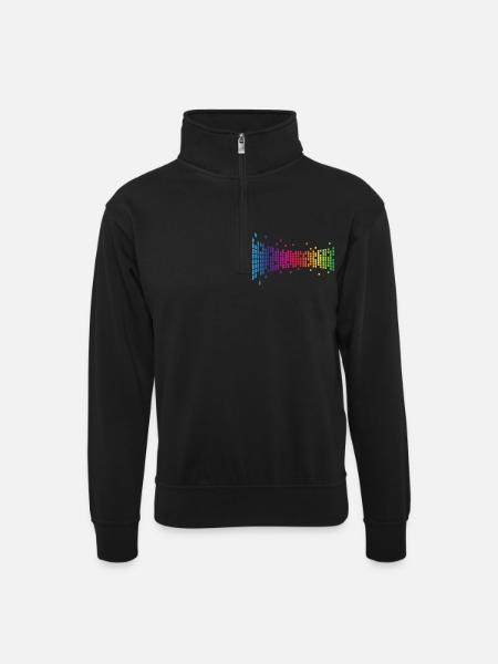 Abstract 90s - Unisex sweater with zip collar - black