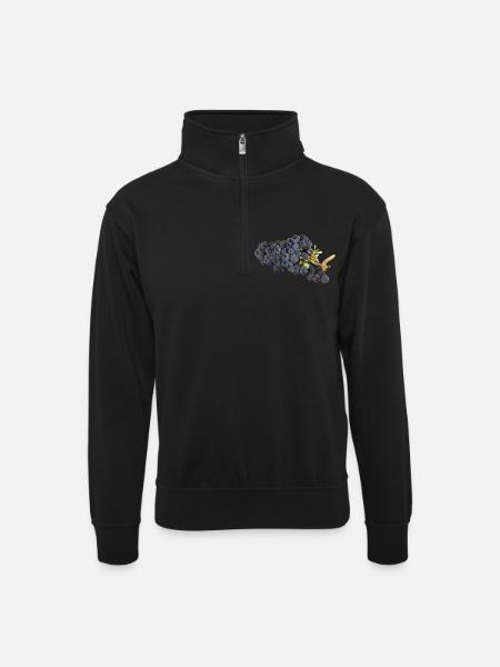 Tasty grapes - Unisex sweater with zip collar - black
