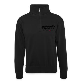 esports - not just gaming - Unisex Pullover mit Zip-Kragen - Schwarz - Vorne