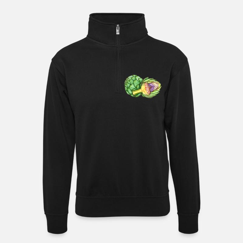 artichaut - Sweat col montant zippé unisexe - noir