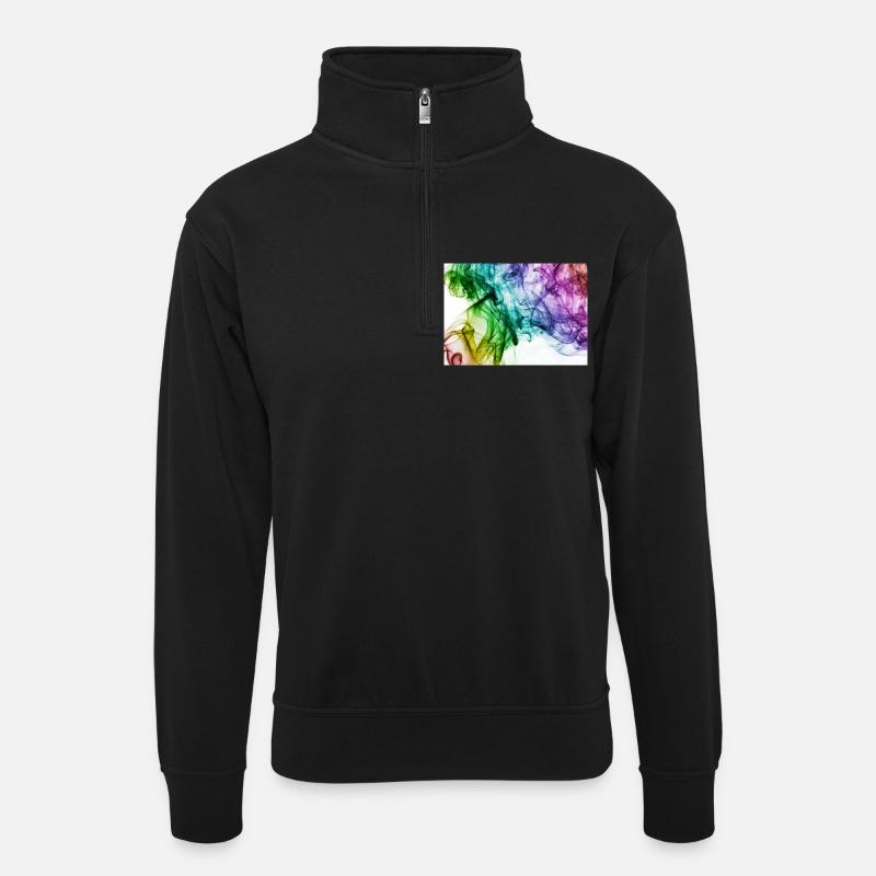 Bunt - Unisex Pullover mit Zip-Kragen - Schwarz