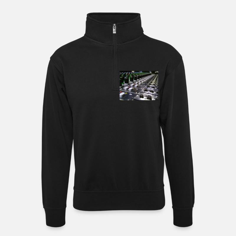 Mischpult Musicsound - Unisex Pullover mit Zip-Kragen - Schwarz
