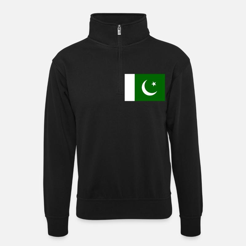 Drapeau du Pakistan - Sweat col montant zippé unisexe - noir