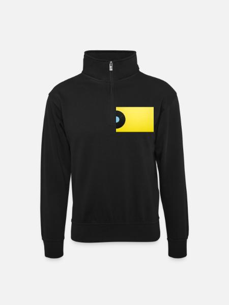 Vinyle - Sweat col montant zippé unisexe - noir