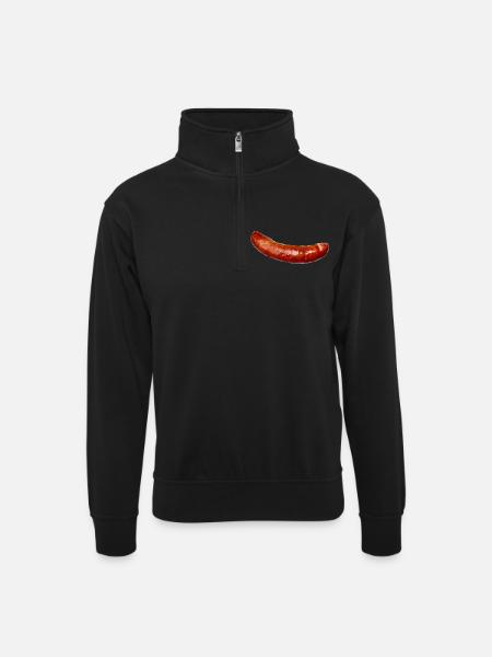 saucisse - Sweat col montant zippé unisexe - noir