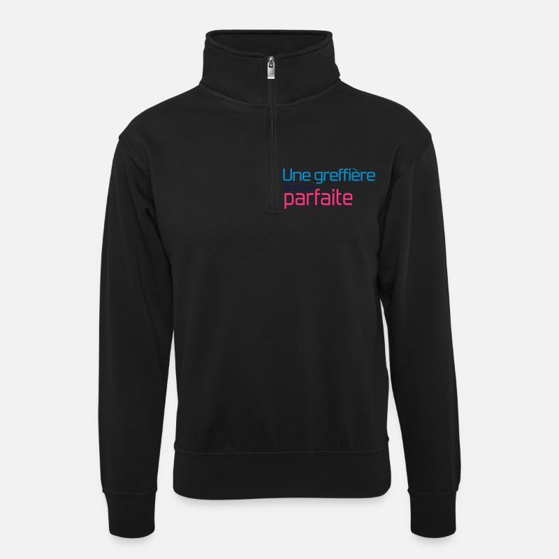 Greffier / Greffière / Loi / Tribunal / Justice - Unisex sweater with zip collar - black