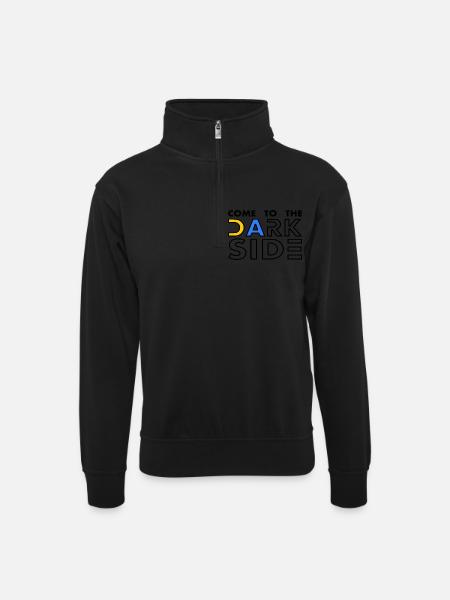 come to the dark side - Unisex sweater with zip collar - black
