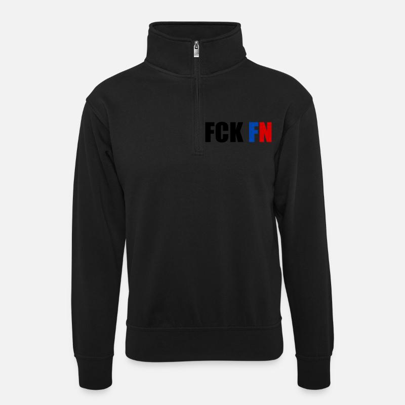 Fck fn - Sweat col montant zippé unisexe - noir