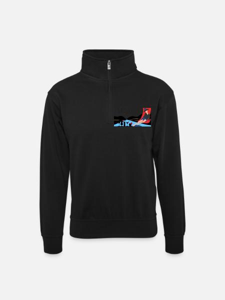 Alarve - Sweat col montant zippé unisexe - noir