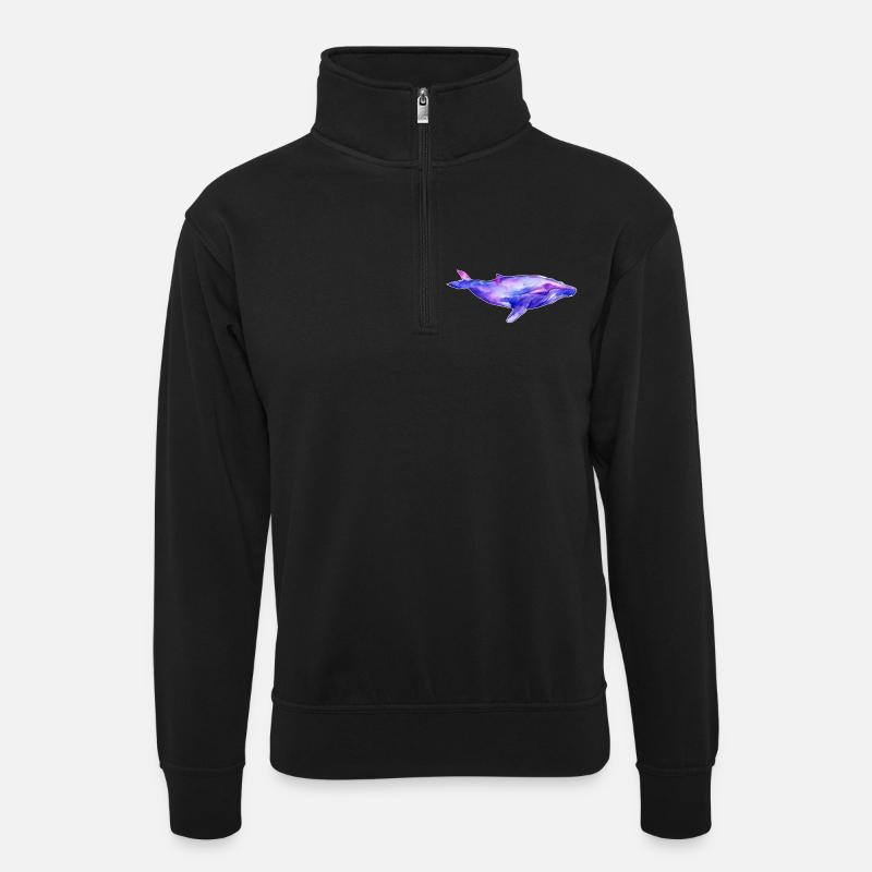 Traumwal - Unisex Pullover mit Zip-Kragen - Schwarz