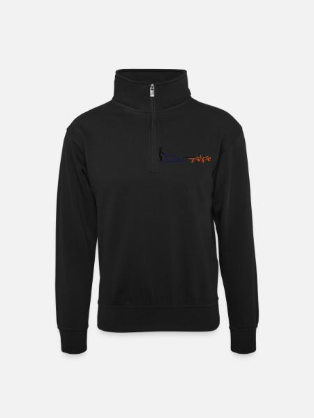 Huskies - Unisex sweater with zip collar - black
