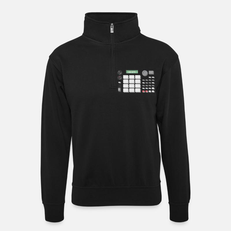 88 BPM MPC 500 - Unisex sweater with zip collar - black