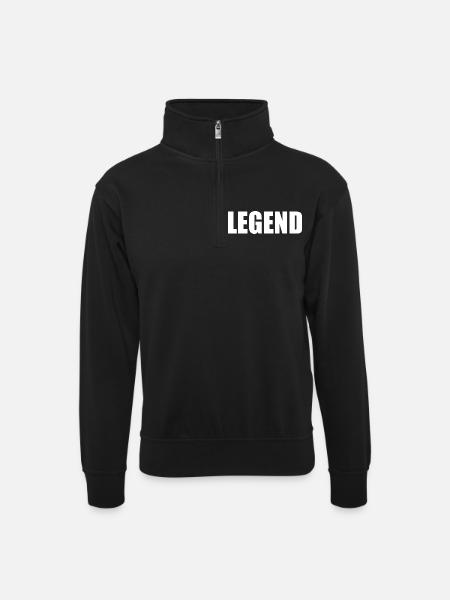 Legend - Unisex sweater with zip collar - black