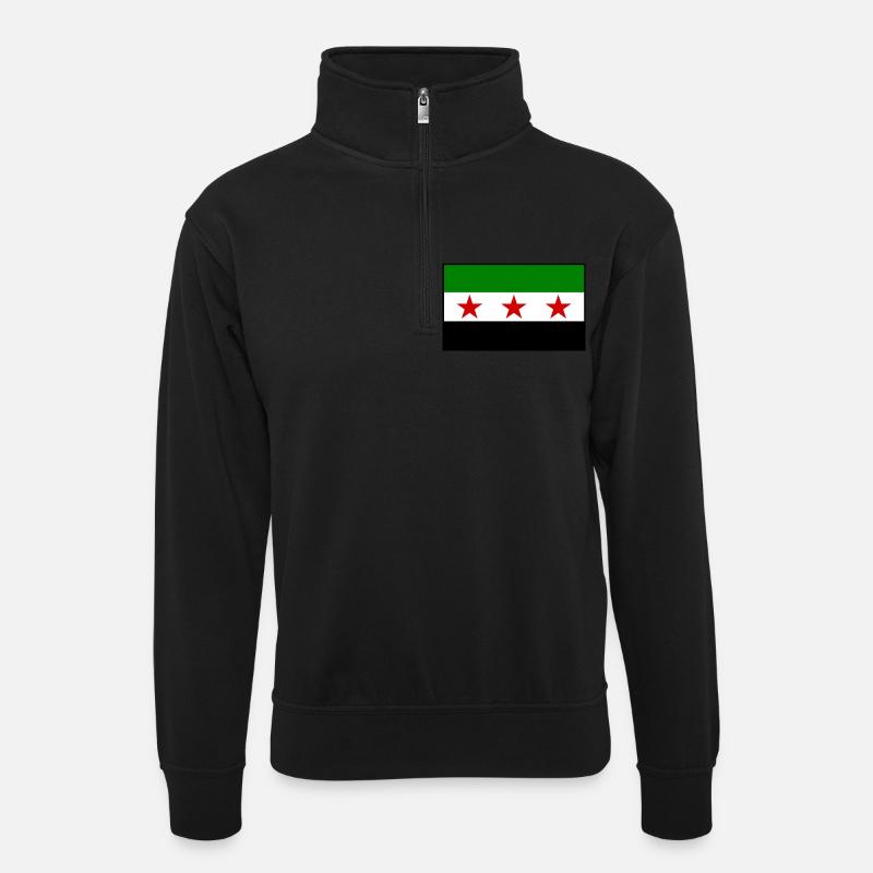 Drapeau de la Syrie - Sweat col montant zippé unisexe - noir