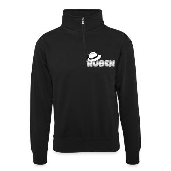 Hut Ruben - Unisex Pullover mit Zip-Kragen - Schwarz - Vorne